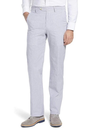 Trousers - Casual Cotton Seersucker